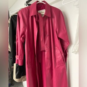 Hot pink London Fog rain coat